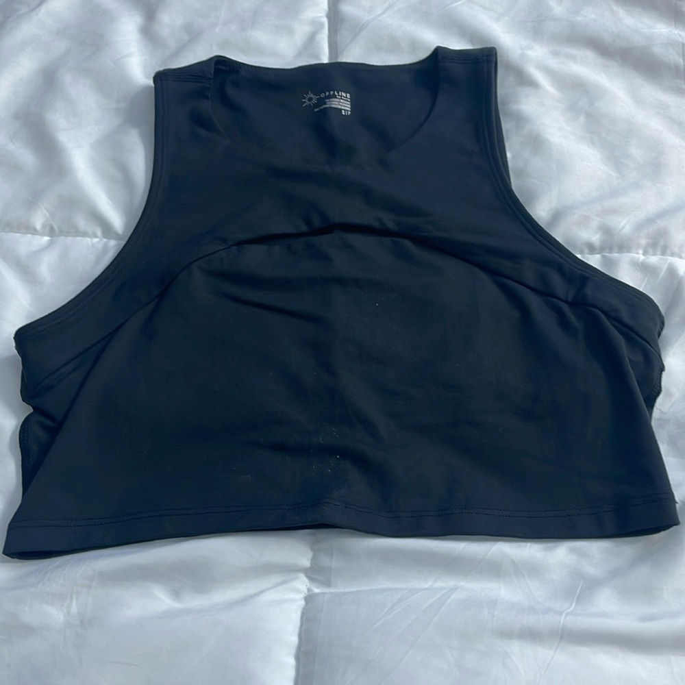 Black aerie sports bra crop top